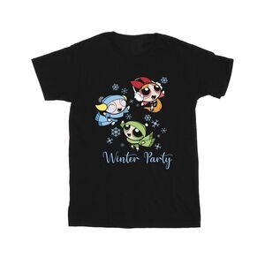 The Powerpuff Girls Mens Girls Winter Party T-Shirt / Black